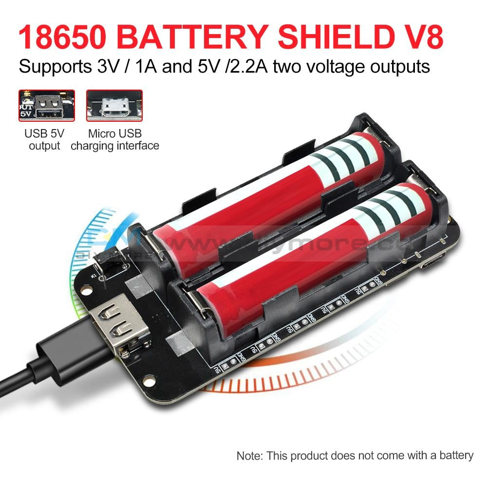 18650 Battery Power Bank 3V/5V for Arduino ESP32 ESP8 diymore