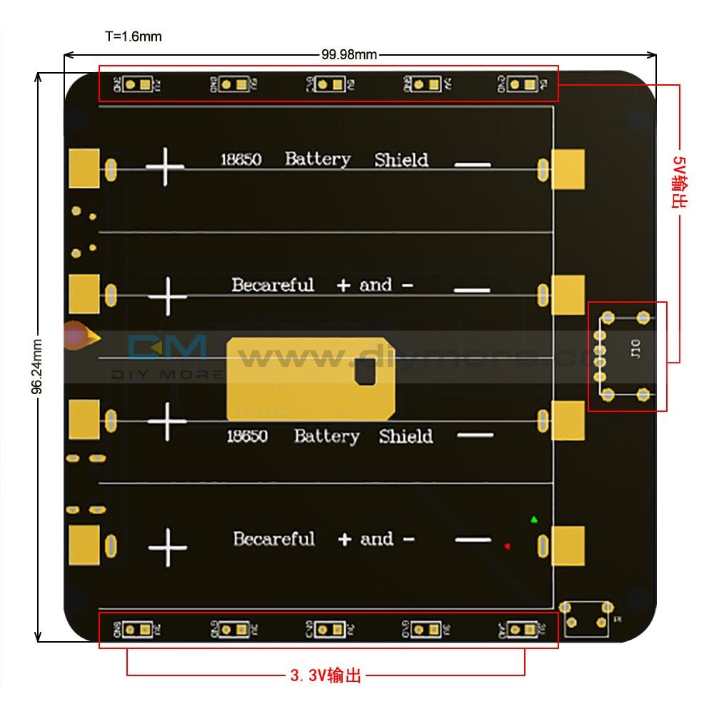 Esp32 Esp8266 4x 18650 Battery Usb Power Bank Shield Holder V9 3v5v Diymore 9992