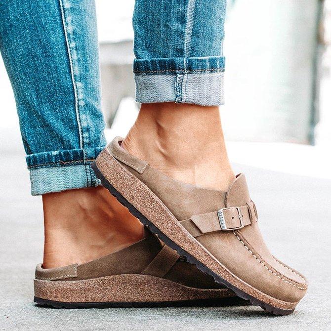 womens suede slip ons