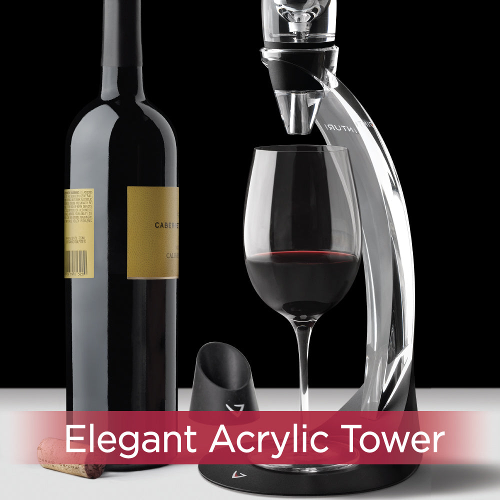 Vinturi Red Wine Aerator 6 Piece Tower Set, in Black (V1071)