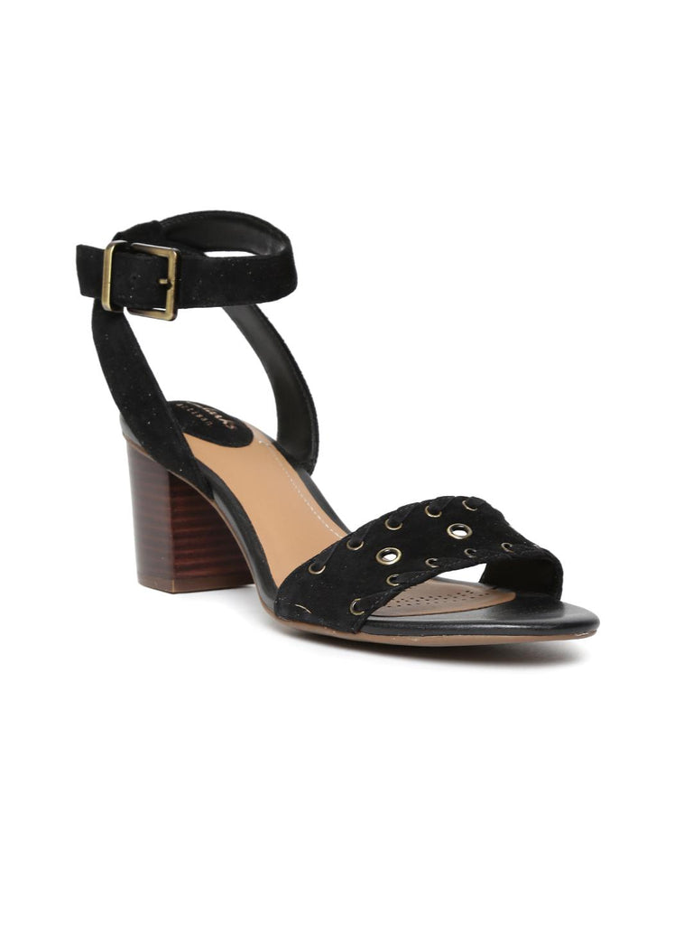 clarks black suede sandals