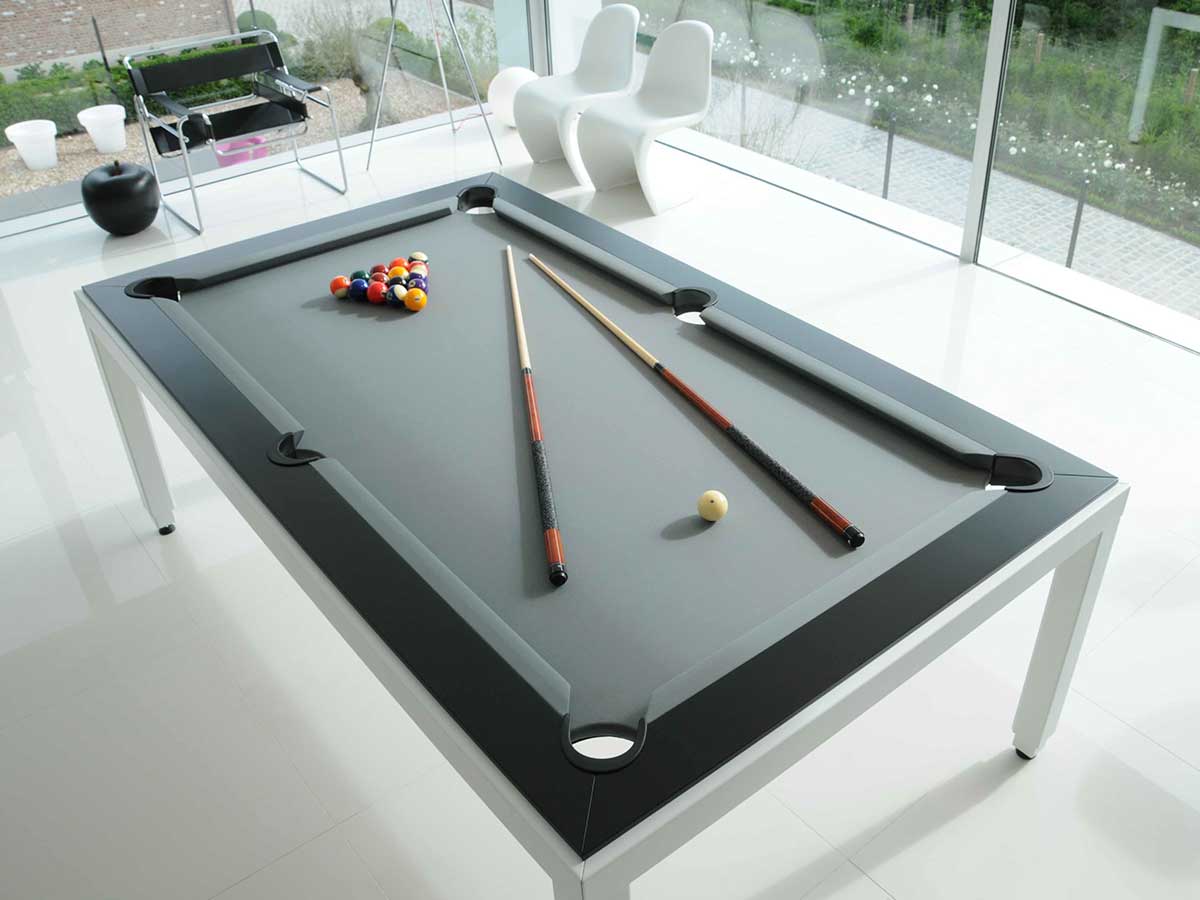 all white pool table