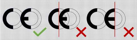 Correct CE mark and faulty CE marks