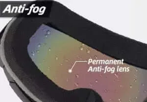 Anti-fog layer on ski goggle lens