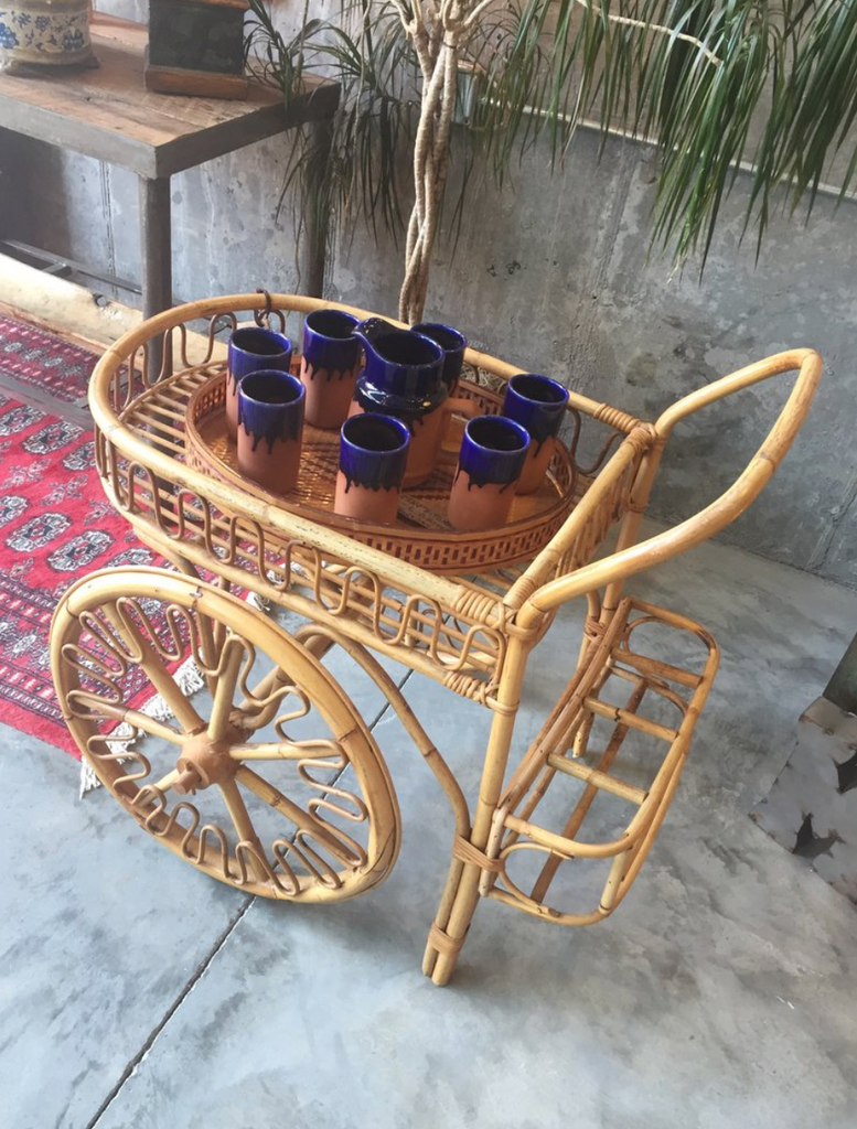 Vintage Rattan Cart