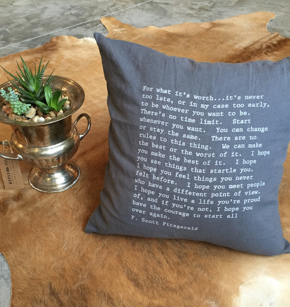 Fitzgerald Quote pillow