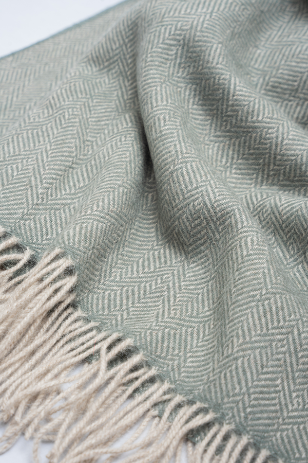 Wool blanket in green and blue - Manta de lã em verde e azul – SLBarrocal