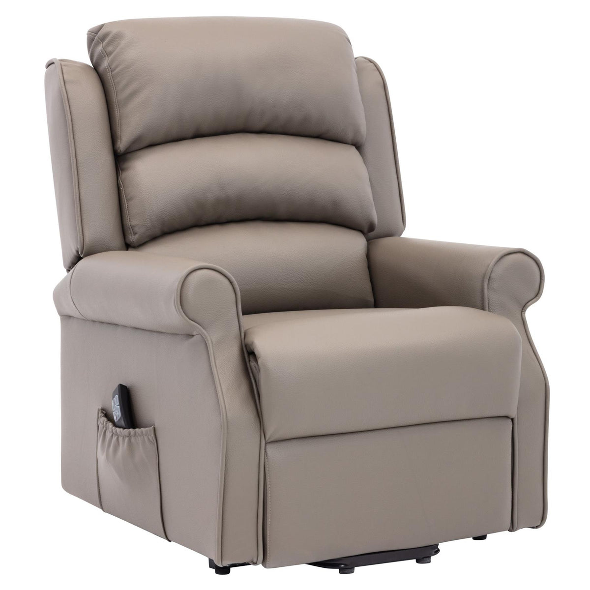 The Perth - Dual Motor Riser Recliner Mobility Chair in Grey Plush Fau ...