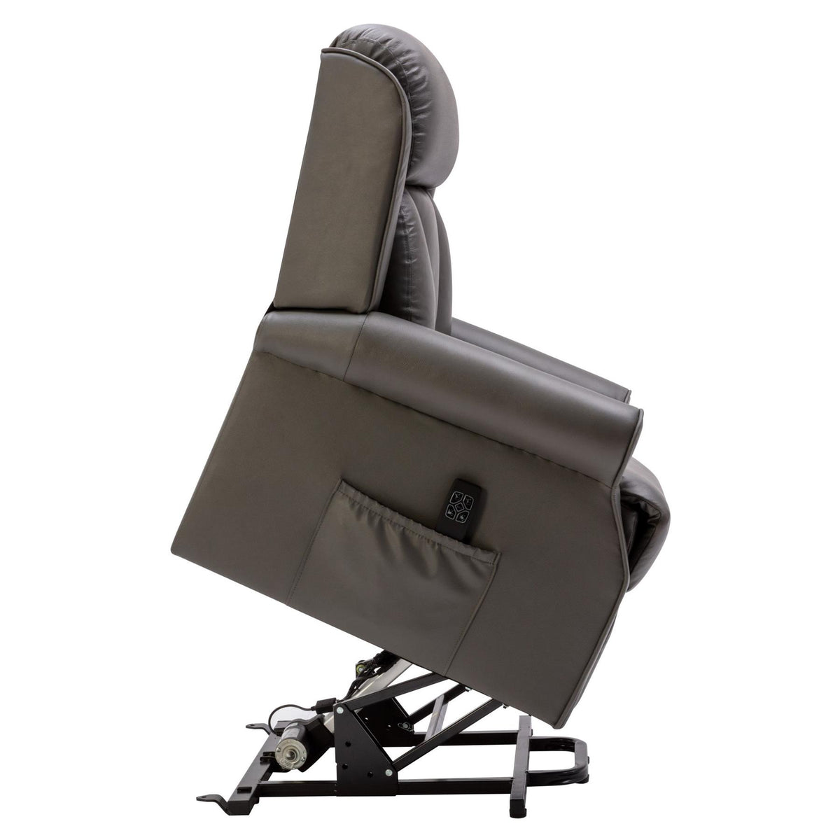 The Darwin - Dual Motor Riser Recliner Mobility Arm Chair in Grey Leat ...