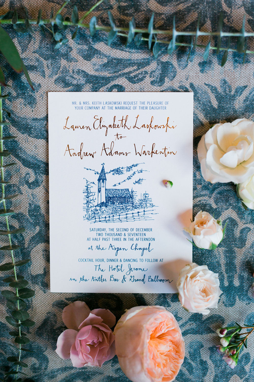 Blue Grand Tetons Wyoming 5x7 Wedding Invitation with A7 Envelopes –  Nesting Project LLC