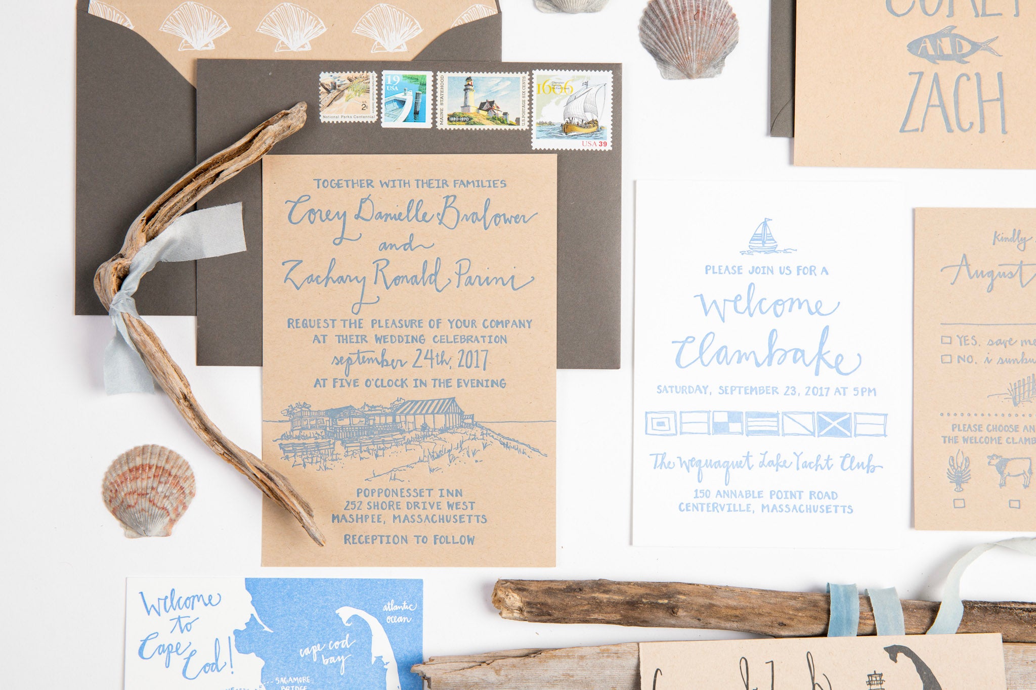 Blue Grand Tetons Wyoming 5x7 Wedding Invitation with A7 Envelopes –  Nesting Project LLC