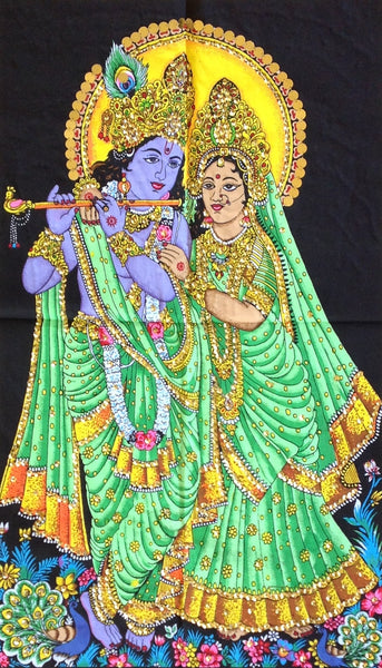 radha krishna emboss paintings