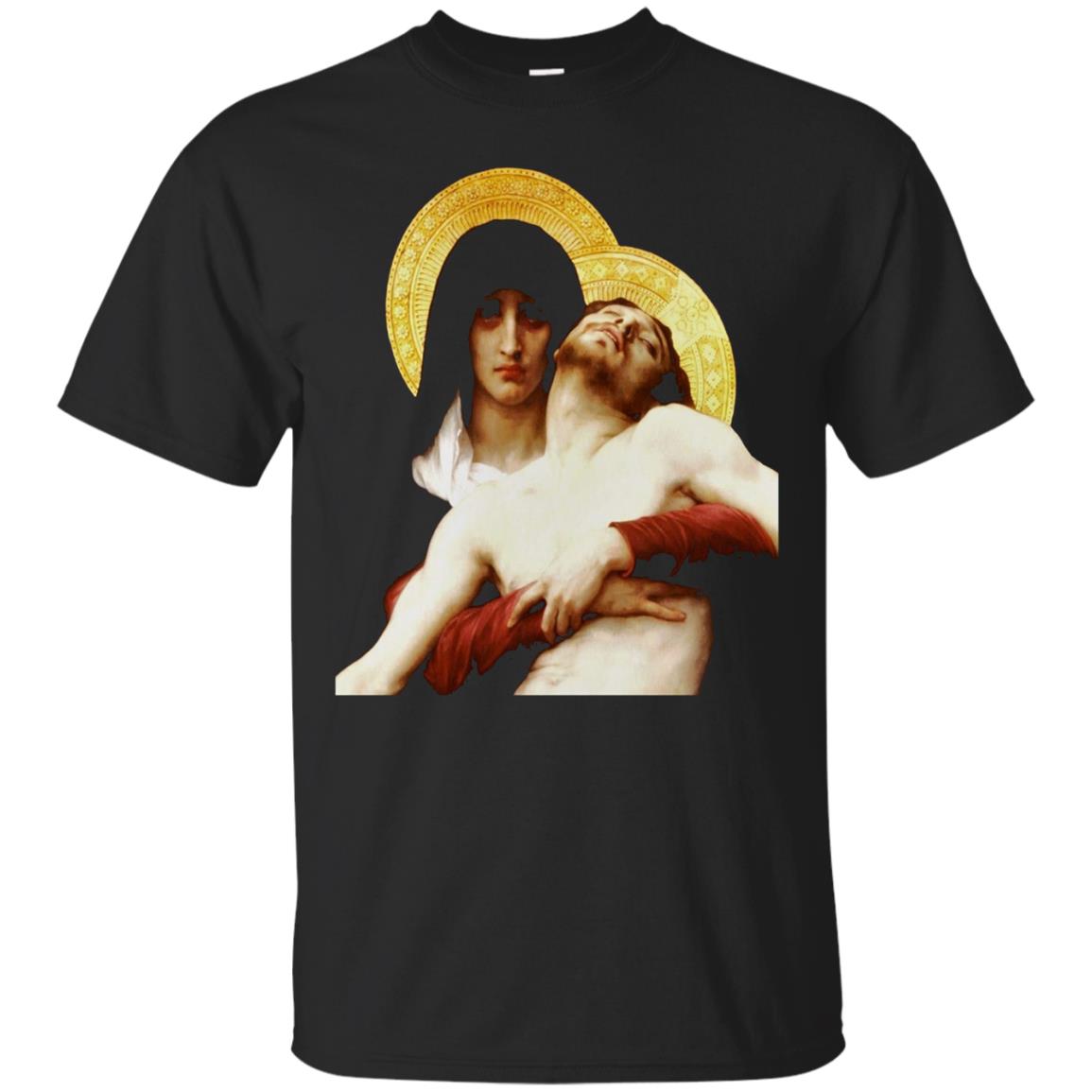 Jesus Pieta Virgin Mary Catholic Crucifixion Cross Crucifix Shirts