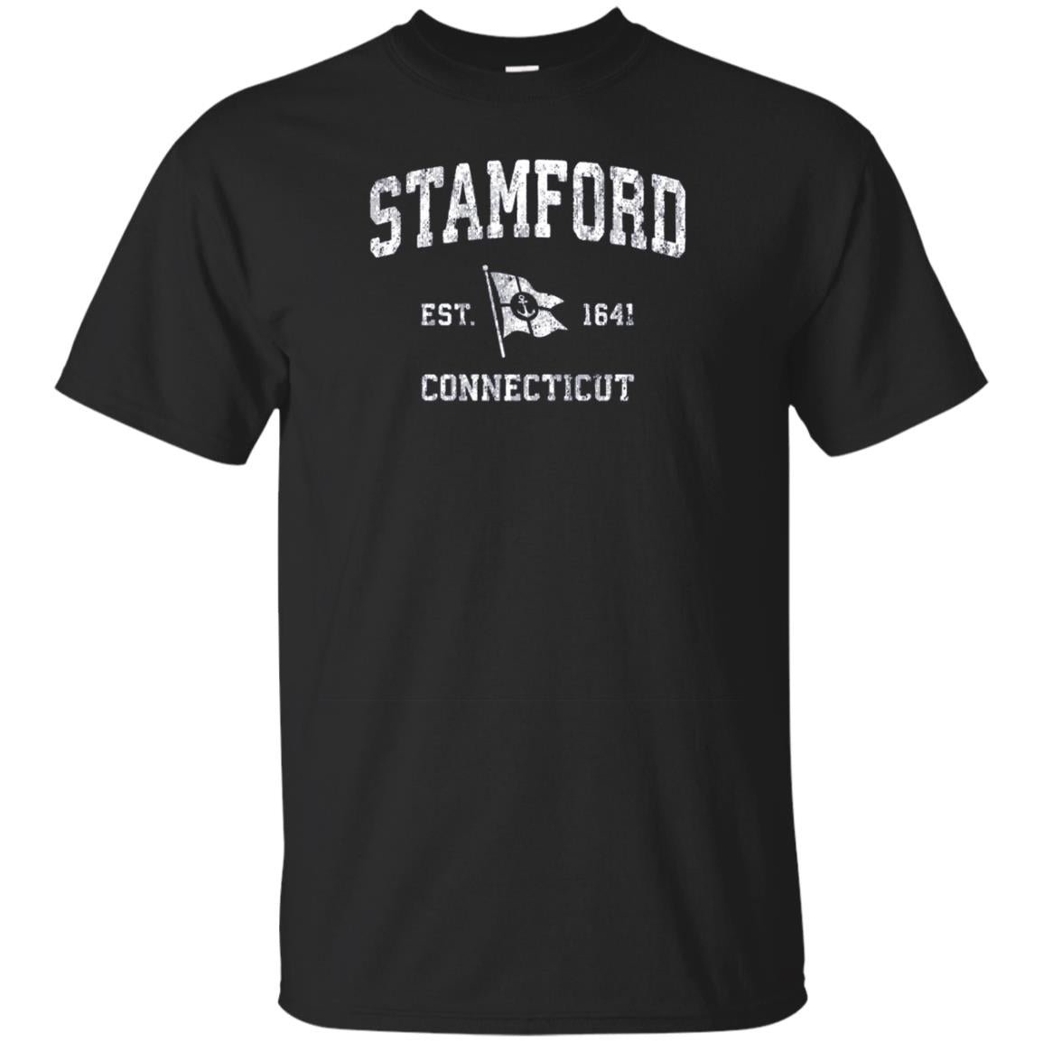 Stamford Connecticut Ct Vintage Boat Anchor Flag Design Ts Shirts