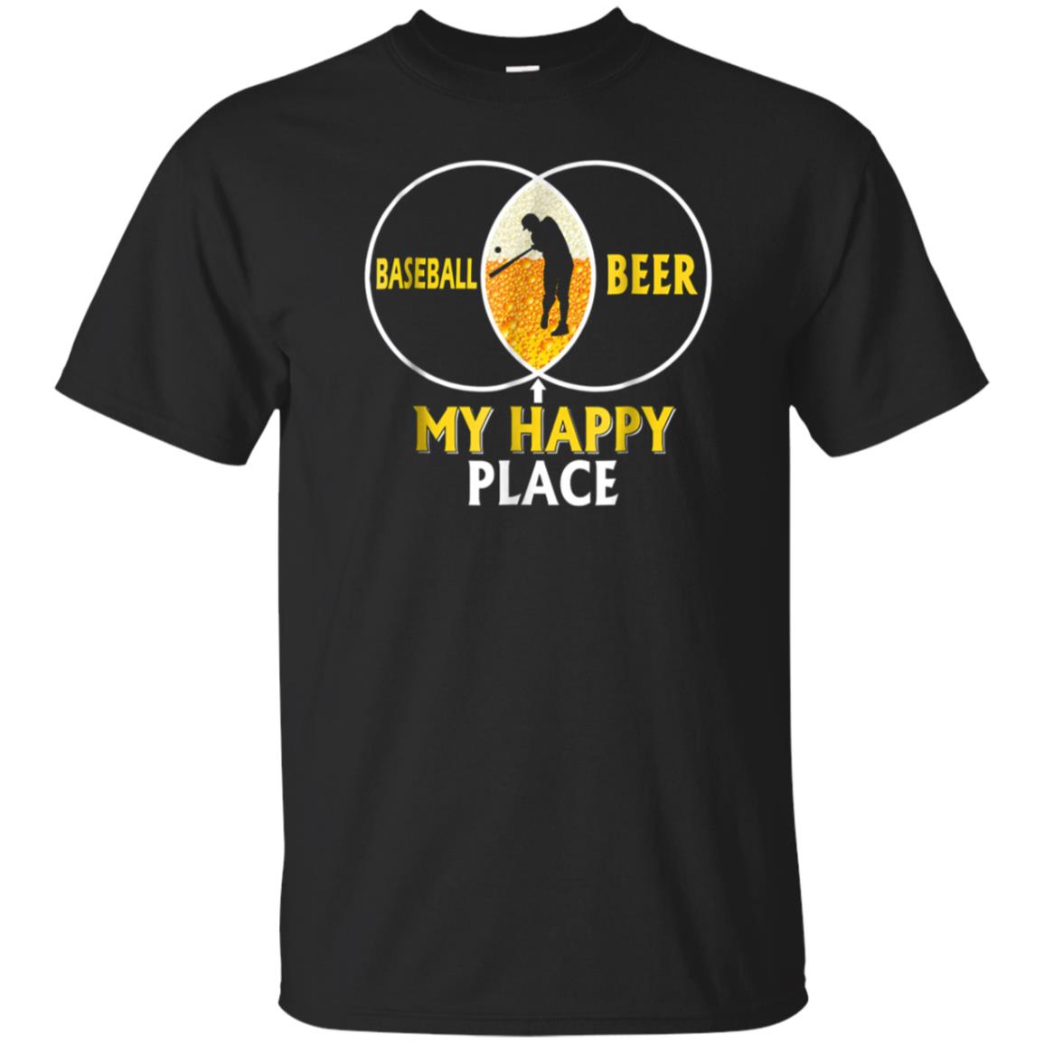 Baseball Beer My Happy Place Funny T-shirt