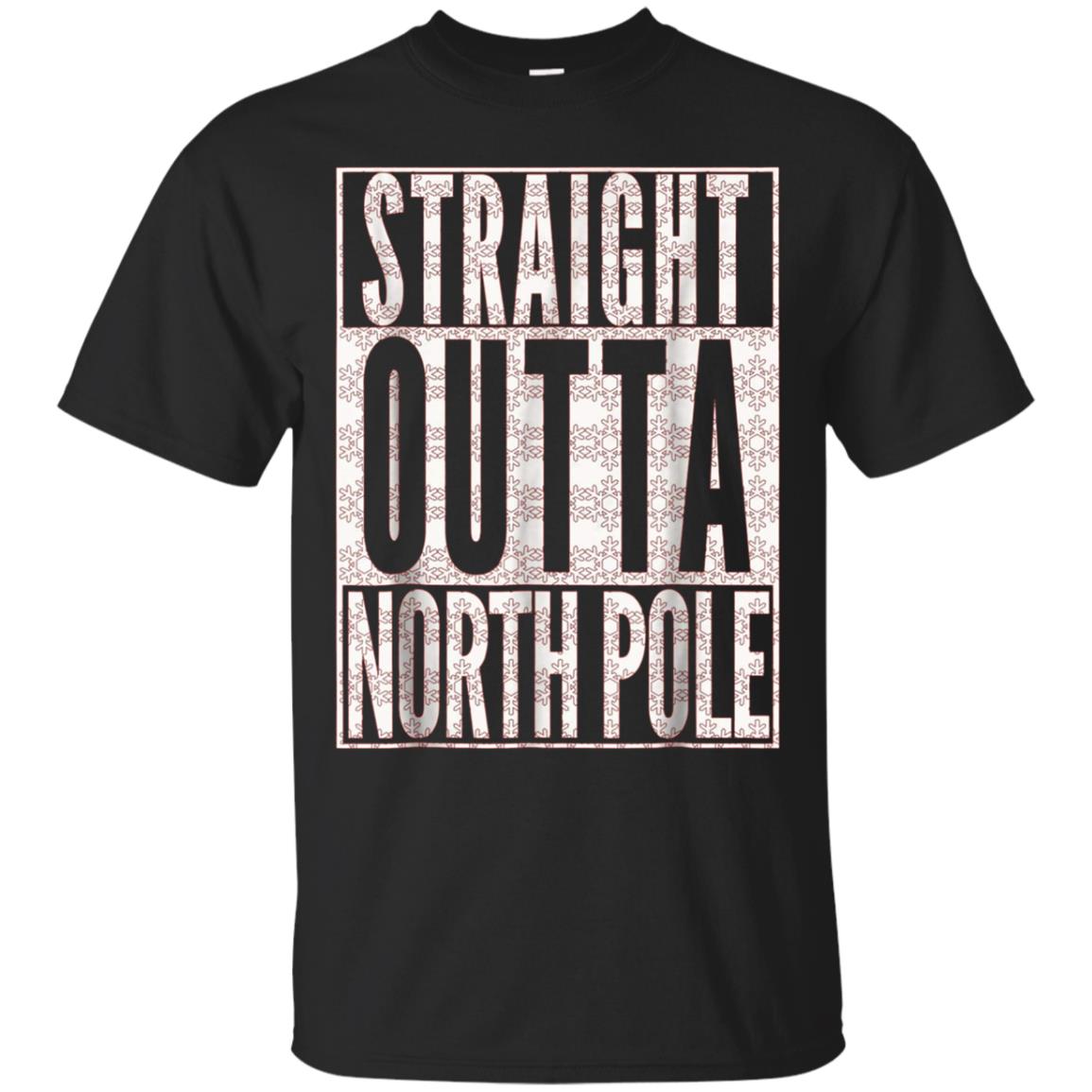 Funny Christmas T-shirt Straight Outta North Pole Snowflake