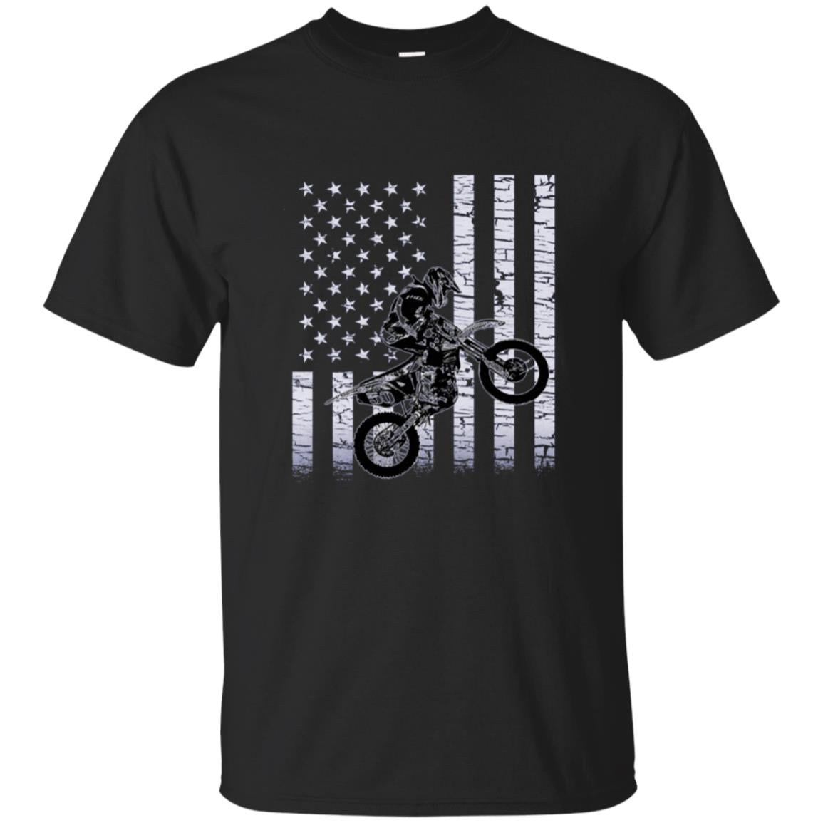 American Flag Graphic Motocross Dirt Bike T-shirt