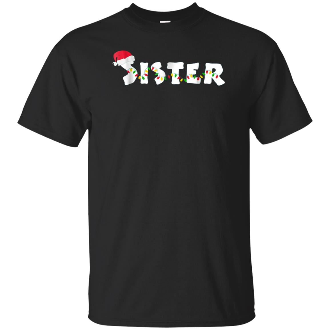 Sister Christmas Pajama Family Matching Santa Hat T Shirt