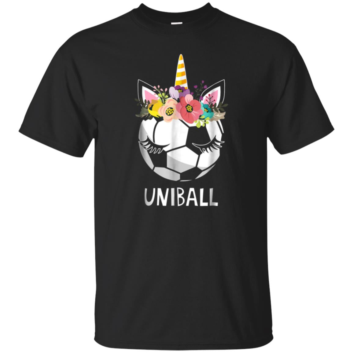 Cute Uniball Soccer Unicorn Soccer Ball T-shirt For Girls