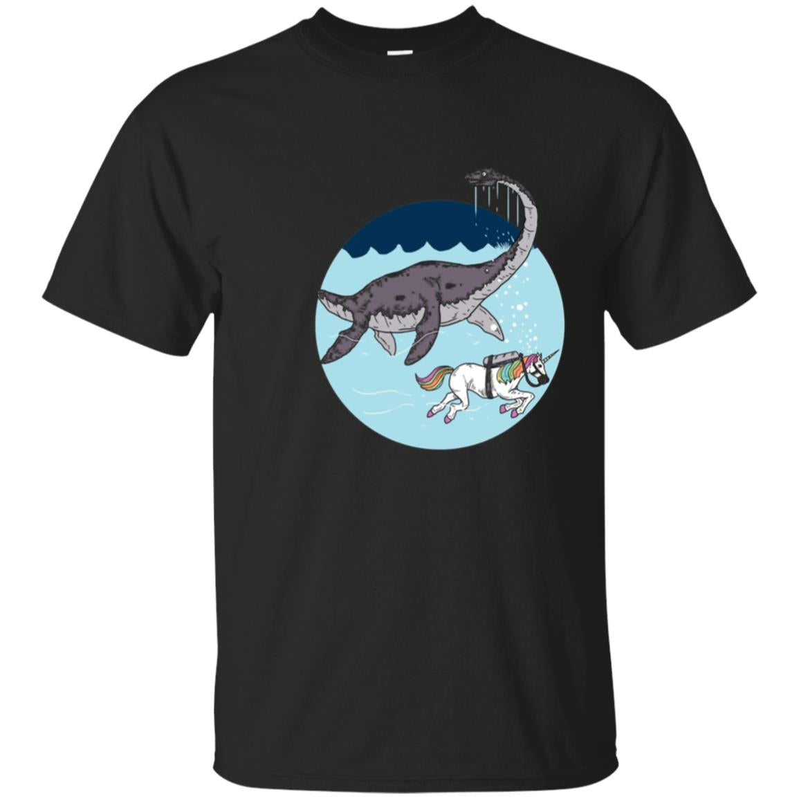 Funny Cute Loch Ness Sea Monster Rainbow Unicorn Tee T Shirt