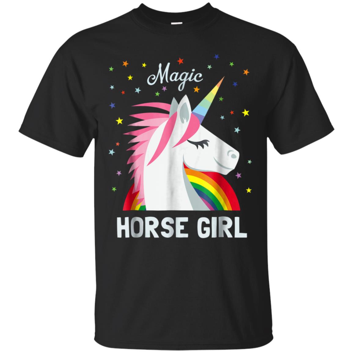 Horse Girl Shirt Magic Unicorn Girls Tshirt Sparkles Rainbow