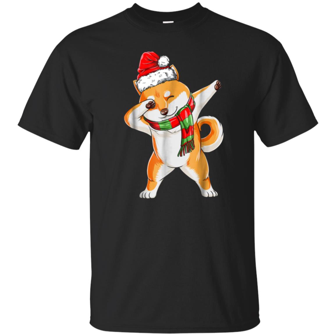 Dabbing Shiba Inu Santa T Shirt Christmas Gifts