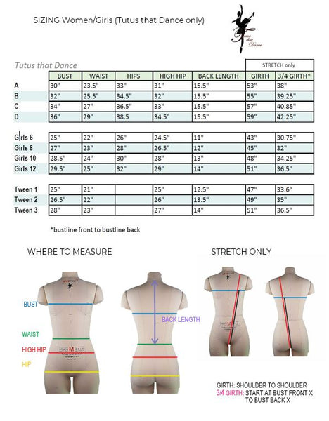 TTD sizing chart