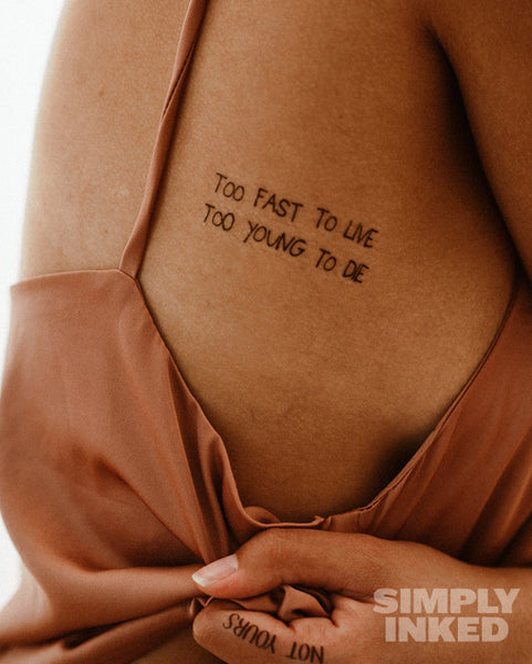 New Too Fast To Live Too Young To Die Tattoo Simply Inked