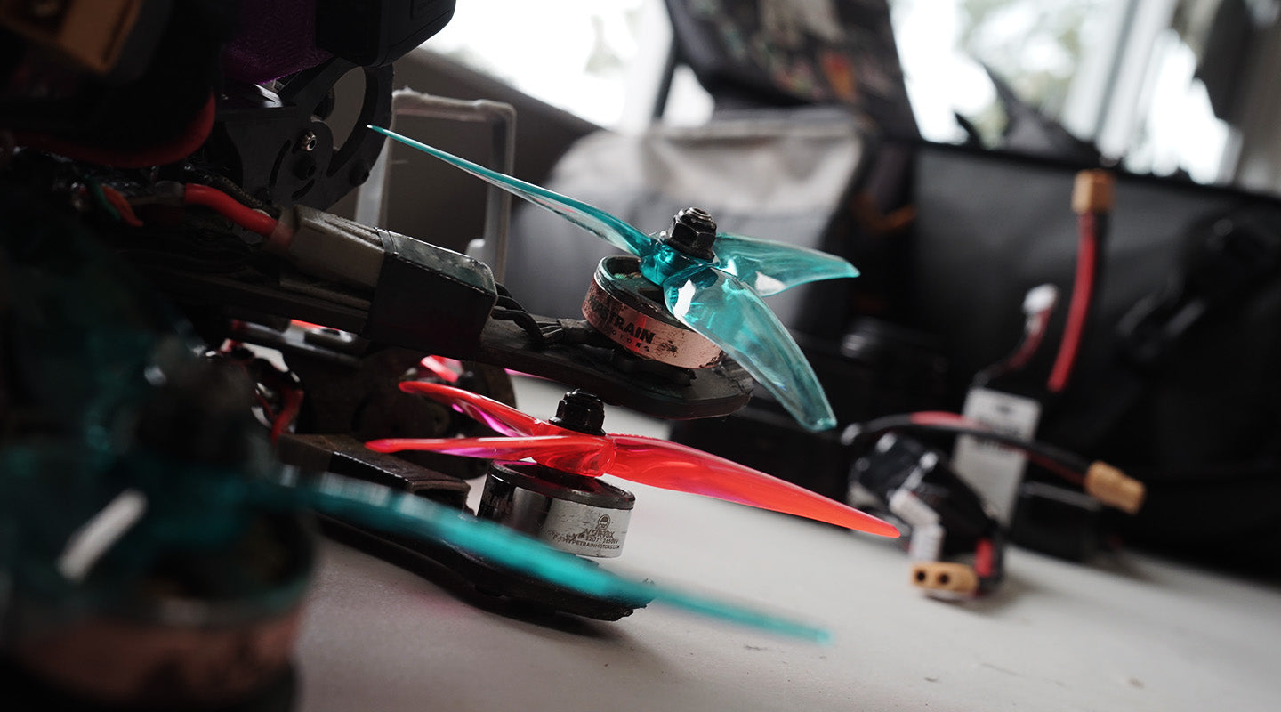 FPV Flight System Drones with Colored Propellers