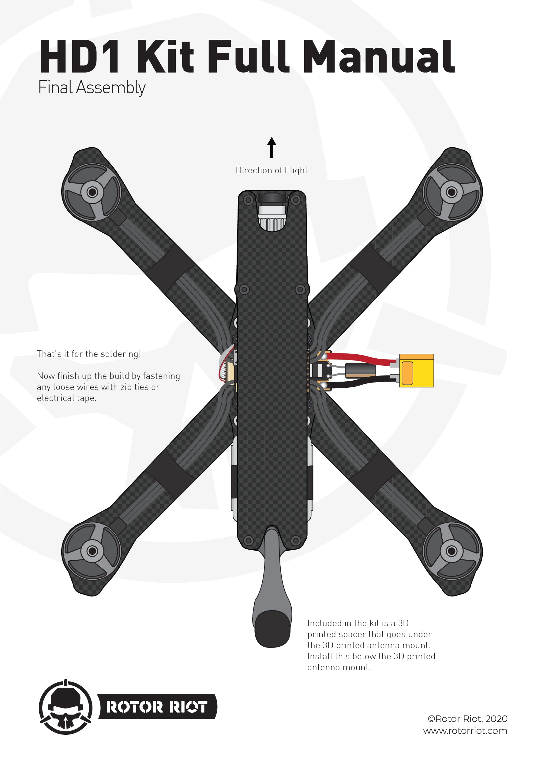 Rotor Riot HD1 carbon fiber FPV Drone with DJI System guide
