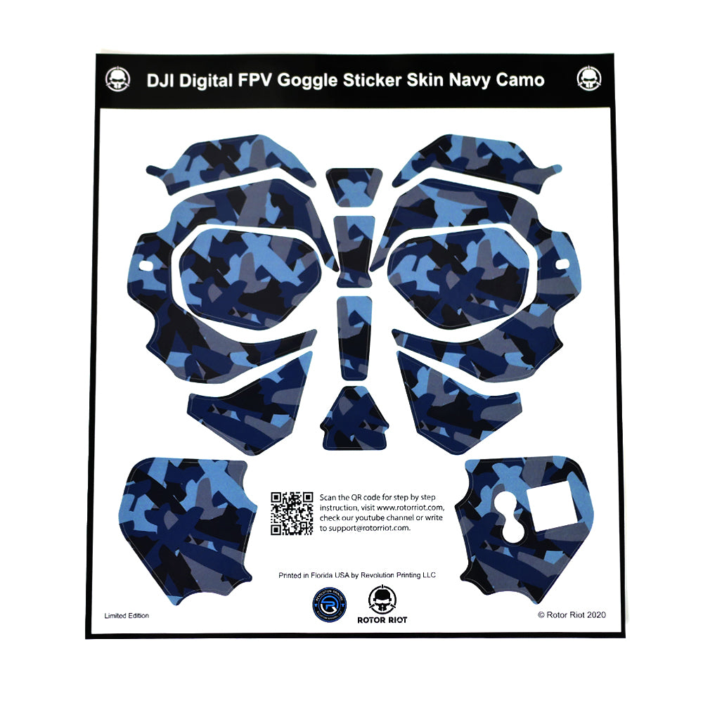 DJI FPV Goggles Camo Navy Skin Wrap