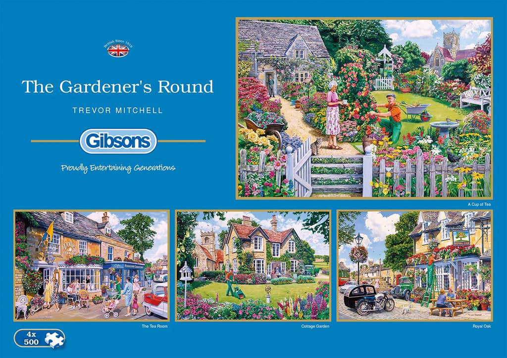 Gibsons The Gardener S Round Jigsaw Puzzle 4 X 500 Pieces Pdk
