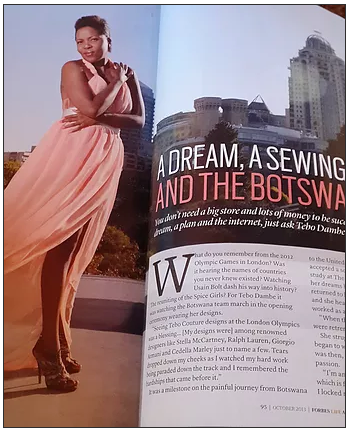 Forbes Magazine | Featuring Luxury Designer Tebo Dambe 