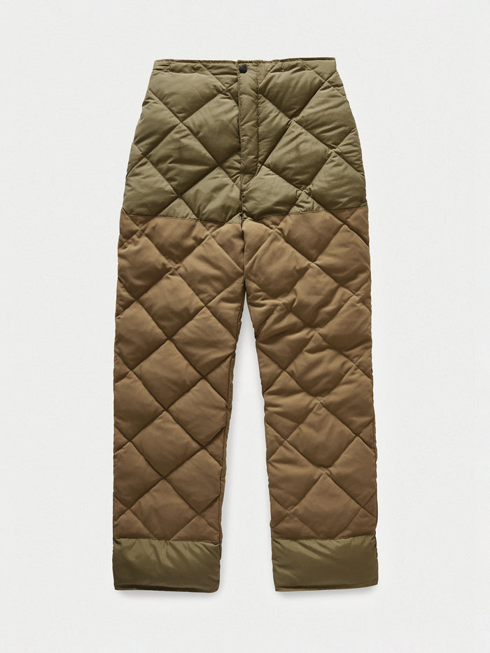 Burnt Olive Cascade Down Eddie Bauer '42 Flight Pant - Product Flat