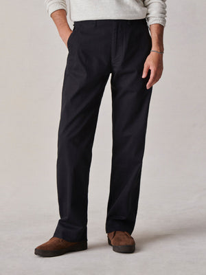 Soft Black Venice Wash Herringbone Twill Full Saddle Baker Pant - Buck  Mason- Modern American Classics