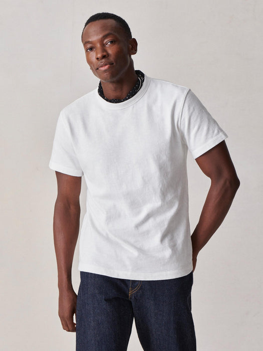 White Field-Spec Cotton Heavy Tee - Buck Mason- Modern American Classics