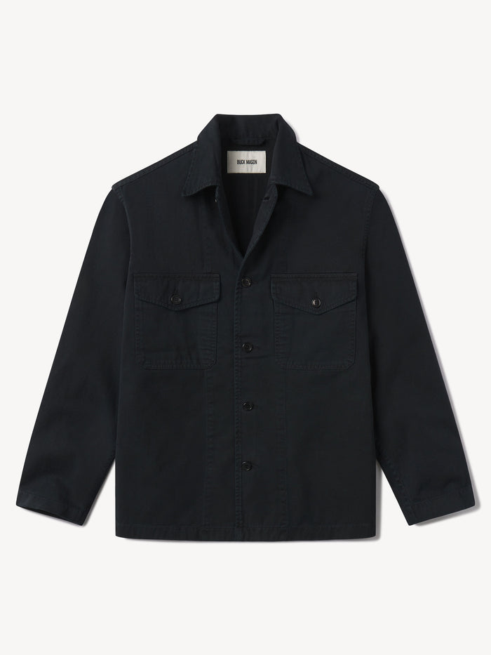 View of the Black Baja Twill Field Shirt