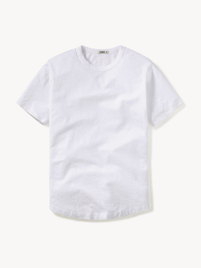 White Slub Curved Hem Tee - Product Flat