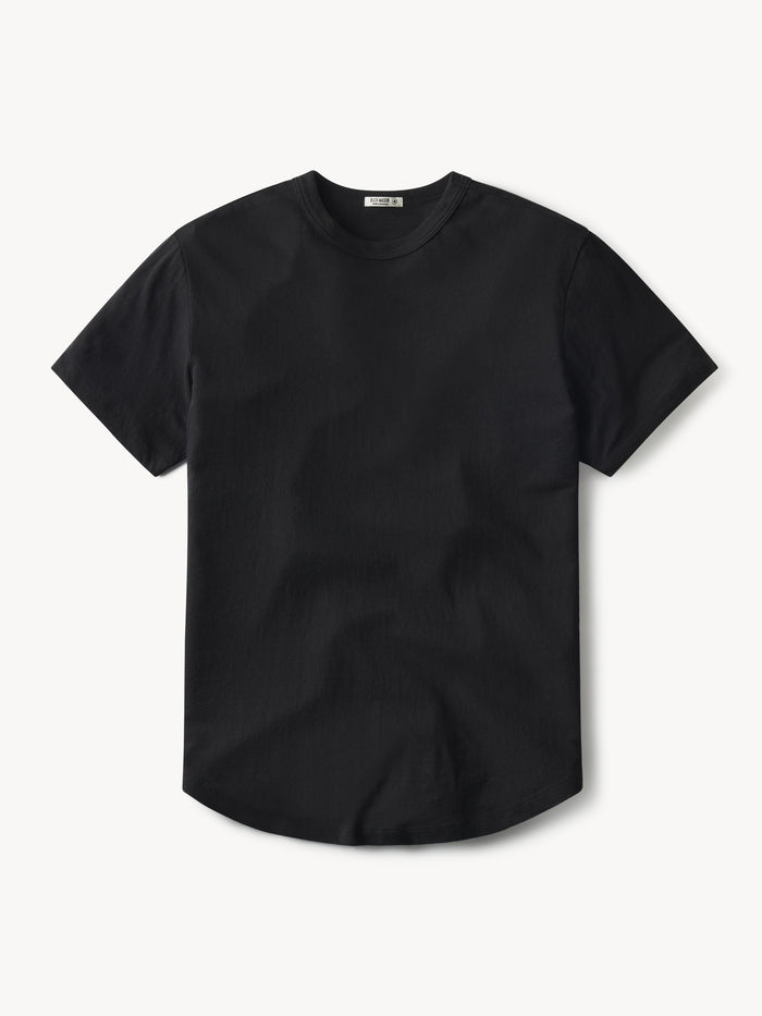 Black Costa Curved Hem Tee - Product Flat