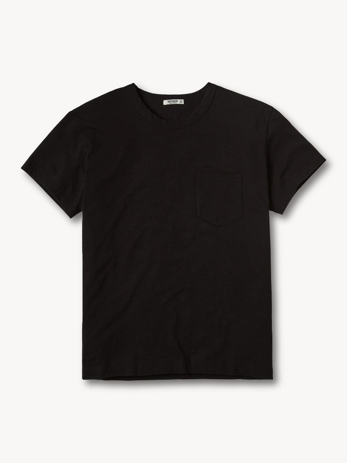 Black Slub Classic Pocket Tee - Product Flat