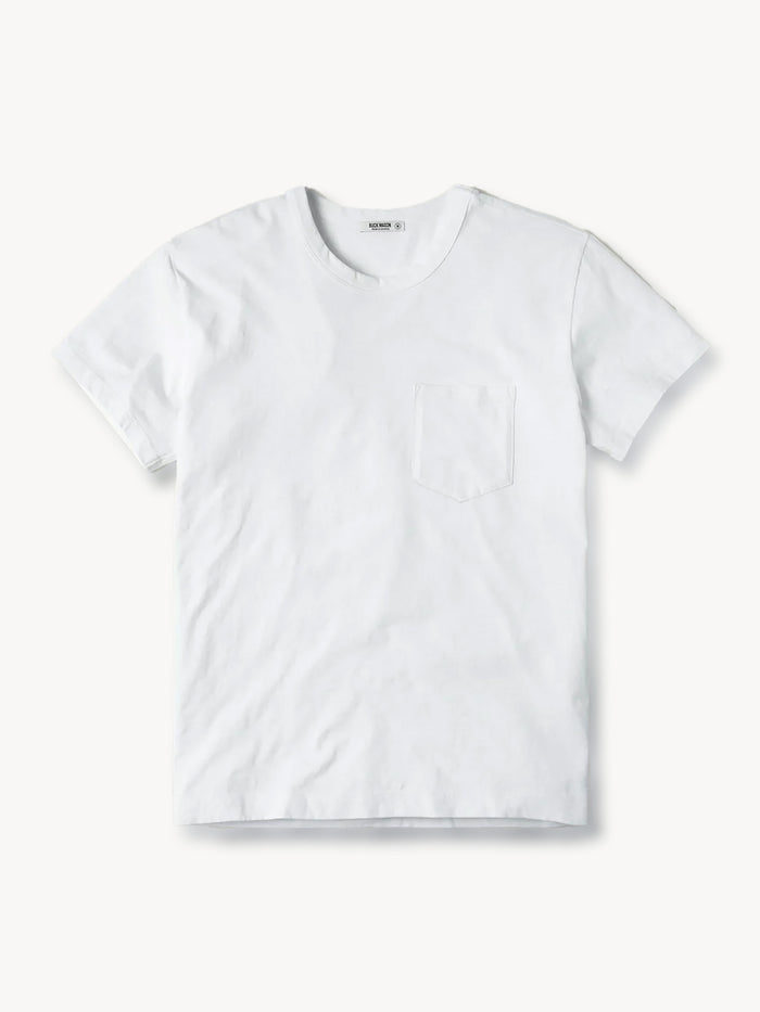 White Slub Classic Pocket Tee - Product Flat