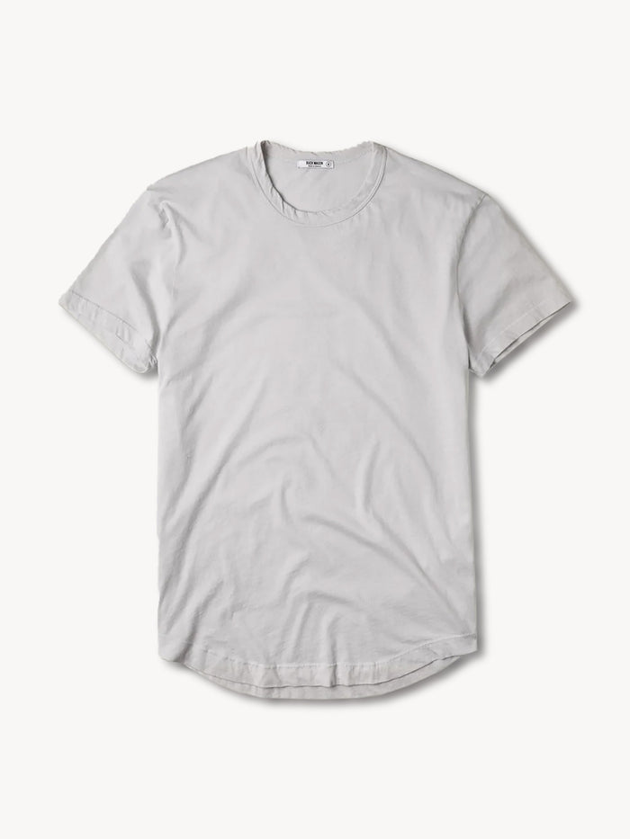 Bone Pima Tall Curved Hem Tee - Product Flat