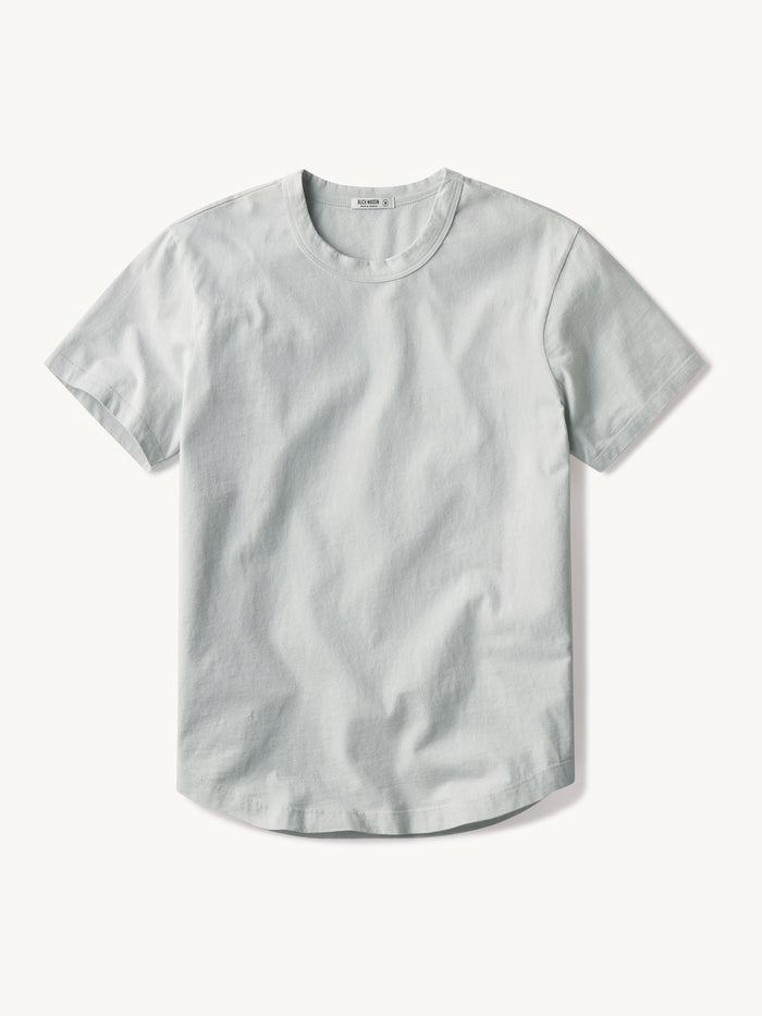 Silver Mist Pima Tall Curved Hem Tee - Product Flat