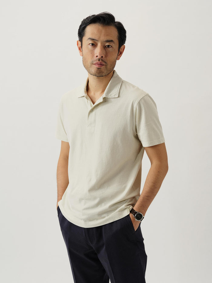 View of the Natural Venice Wash Sueded Cotton Polo