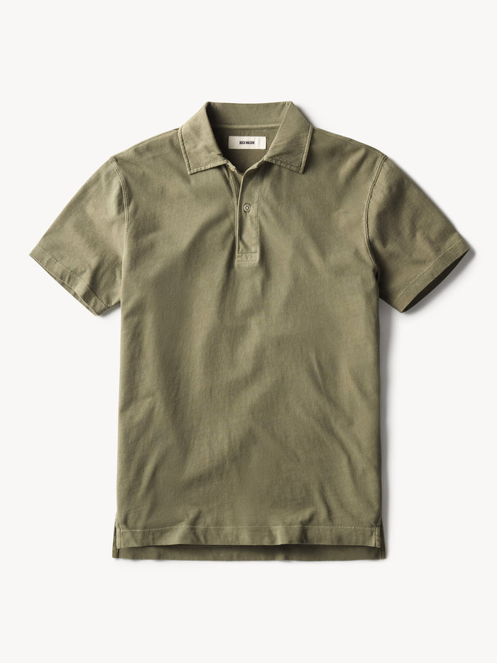 Sage Venice Wash Sueded Cotton Polo - Product Flat