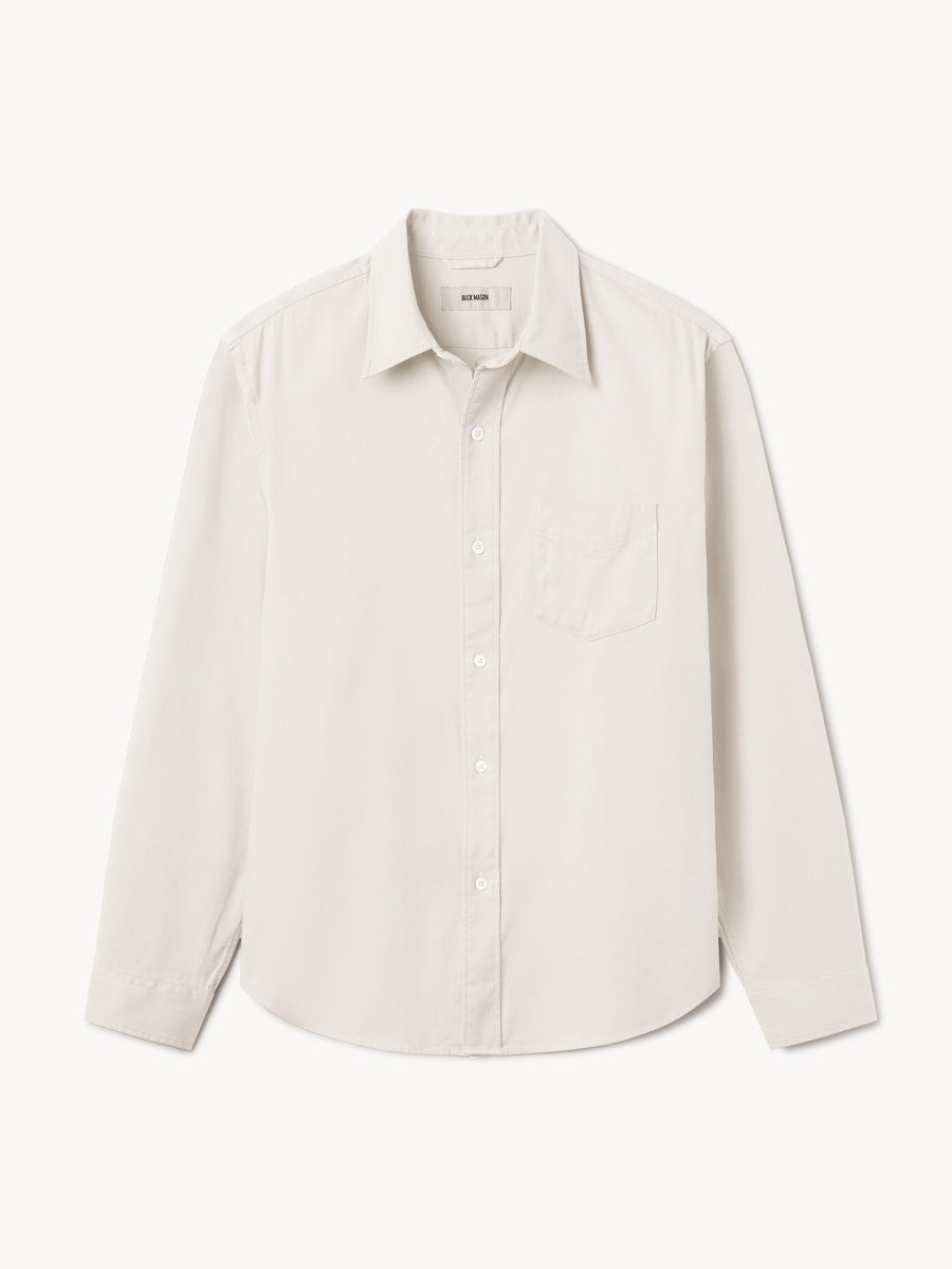 Natural Draped Twill One Pocket Shirt - Buck Mason- Modern