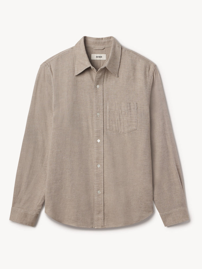 Natural/Heather Grey Pacific Twill One Pocket Shirt - Product Flat