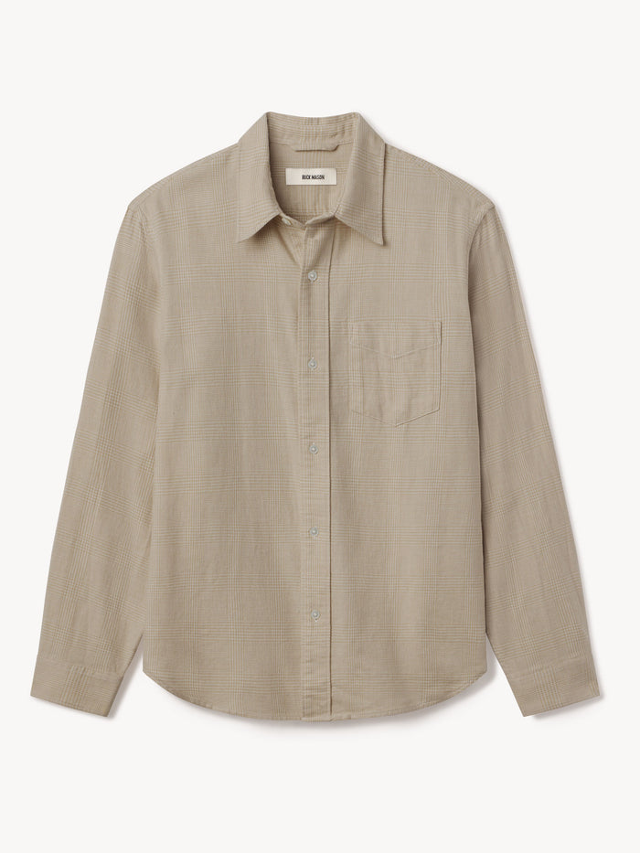 Heather Oat/Safari Glen Plaid Pacific Twill One Pocket Shirt - Product Flat