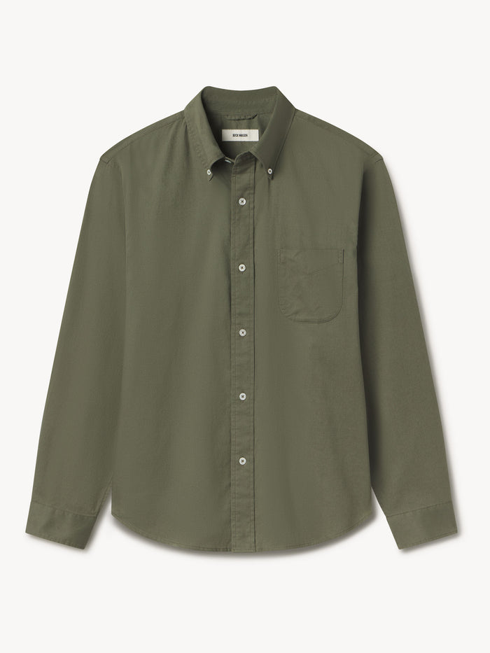 Alpha Green Perfect Oxford One Pocket Shirt - Product Flat