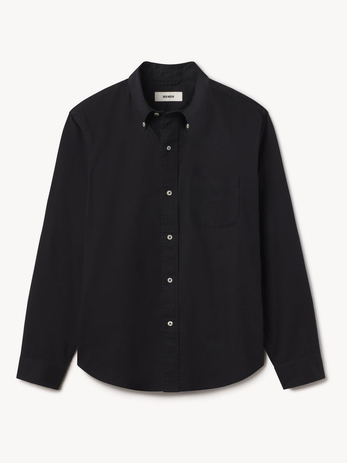 Black Perfect Oxford One Pocket Shirt - Product Flat